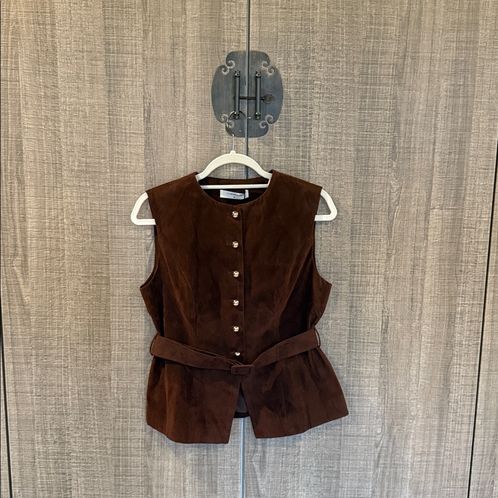 Commense Suede Effect Vest with Belt - Picture 12 of 17